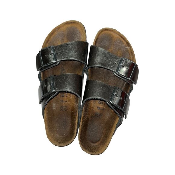 Birkenstock Metallic Leather Sandals With Double Adjustable Straps Womens Size 8 - Picture 7 of 13